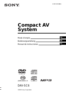 Manual de uso Sony DAV-SC6 Sistema de home cinema