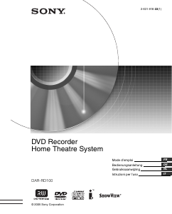 Mode d’emploi Sony DAR-RD100 Système home cinéma