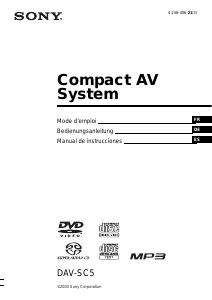 Mode d’emploi Sony DAV-SC5 Système home cinéma