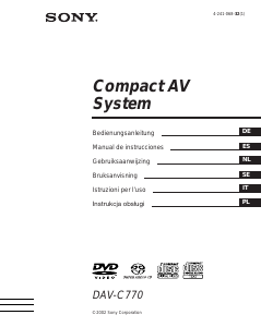 Manual de uso Sony DAV-C770 Sistema de home cinema