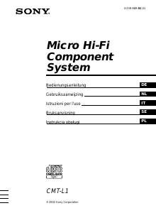 Bedienungsanleitung Sony CMT-L1 Stereoanlage