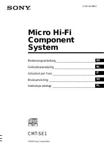 Manuale Sony CMT-SE1 Stereo set