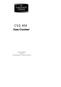 Manual Parkinson Cowan CSG404CN Range