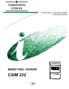 Handleiding Parkinson Cowan CSIM232S Fornuis