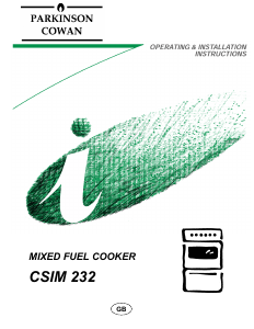 Handleiding Parkinson Cowan CSIM232X Fornuis