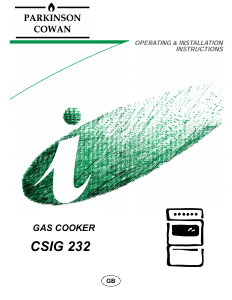 Handleiding Parkinson Cowan CSIG232X Fornuis