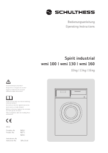 Manual Schulthess Spirit industrial WMI 100 Washing Machine