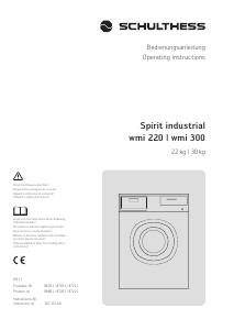 Manual Schulthess Spirit industrial WMI 300 Washing Machine