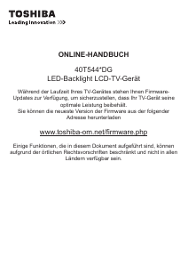 Bedienungsanleitung Toshiba 40T5445 LED fernseher