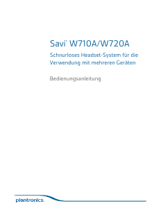 Bedienungsanleitung Plantronics Savi W720A Headset