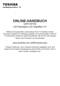 Bedienungsanleitung Toshiba 32W1343 LED fernseher