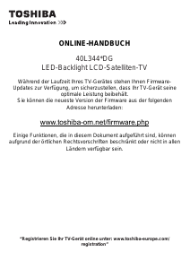 Bedienungsanleitung Toshiba 40L3443 LED fernseher