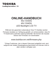 Bedienungsanleitung Toshiba 40L1333 LED fernseher