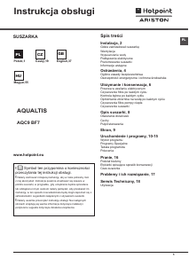 Instrukcja Hotpoint Aqualtis AQC9 BF7 Suszarka