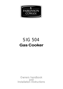 Manual Parkinson Cowan SIG504GRN Range