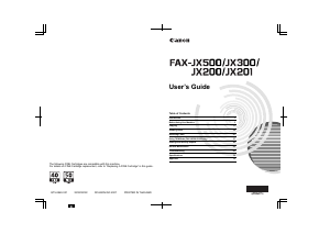 Manual Canon FAX-JX300 Fax Machine