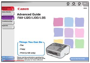 Manual Canon FAX-L100 Fax Machine