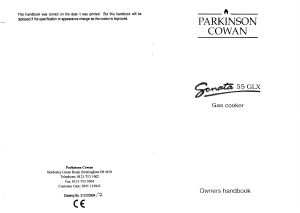 Handleiding Parkinson Cowan SN55TCBN Sonata Fornuis