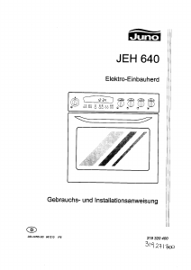 Bedienungsanleitung Juno JEB640W Herd