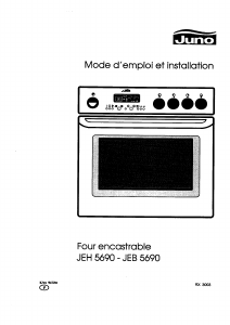 Mode d’emploi Juno JEB5690S Cuisinière