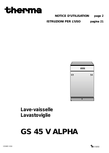 Mode d’emploi Therma GS 45 V ALPHA Lave-vaisselle