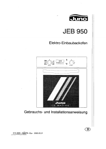 Bedienungsanleitung Juno JEB950E Backofen