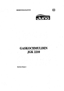 Bedienungsanleitung Juno JGK2210LPG Kochfeld