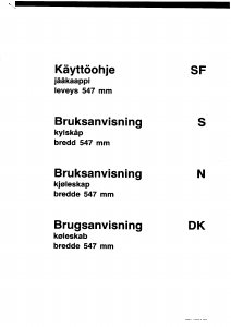 Bruksanvisning Husqvarna QR78W Kylskåp