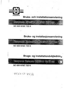 Bruksanvisning Husqvarna QC725K Köksfläkt