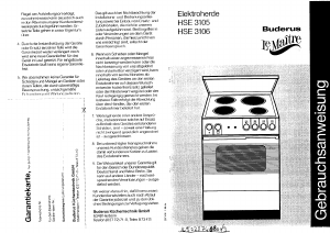 Bedienungsanleitung Buderus-Le Maitre HSE3106.1 Herd