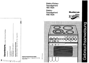 Bedienungsanleitung Buderus-Le Maitre HSE4626.1 Herd