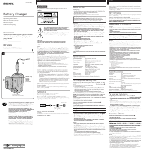Manual de uso Sony BC-V615 Cargador de batería