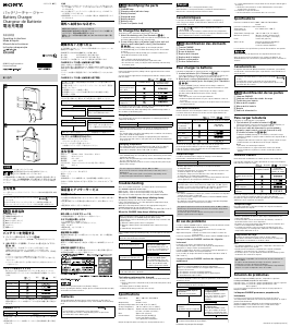 Manual Sony BC-QZ1 Carregador de pilhas