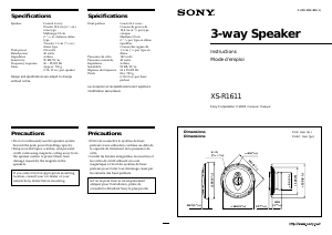 Handleiding Sony XS-R1611 Autoluidspreker