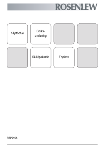 Bruksanvisning Rosenlew RSP215A Frys