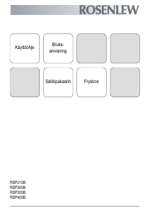Bruksanvisning Rosenlew RSP215B Frys