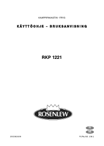 Käyttöohje Rosenlew RKP1221 Pakastin