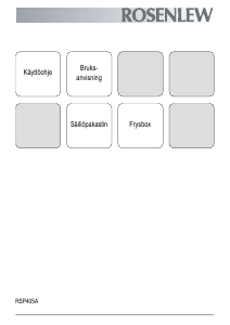 Käyttöohje Rosenlew RSP405A Pakastin