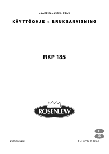 Käyttöohje Rosenlew RKP 185 Pakastin