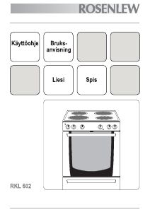 Käyttöohje Rosenlew RKL602 Liesi