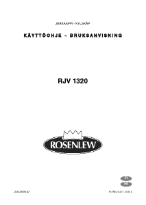 Bruksanvisning Rosenlew RJV1320 Kylskåp