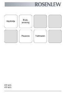 Bruksanvisning Rosenlew RTF6270 Tvättmaskin