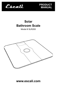 Manual de uso Escali SLR200 Solar Báscula