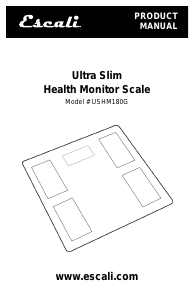 Mode d’emploi Escali USHM180G Ultra Slim Health Monitor Pèse-personne