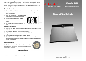 Manual de uso Escali S200 Báscula