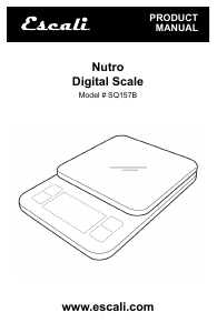 Manual de uso Escali SQ157B Nutro Báscula de cocina