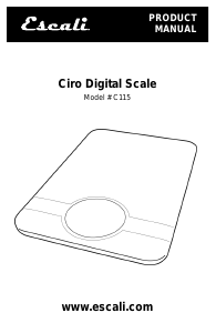 Manual de uso Escali C115 Ciro Báscula de cocina