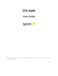 Handleiding ZTE Optik (Sprint) Tablet