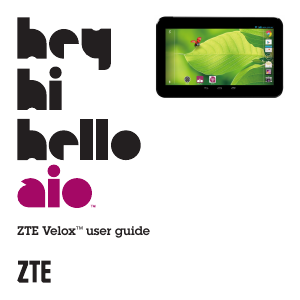 Handleiding ZTE Velox (Aio) Tablet