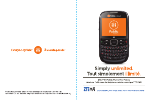 Mode d’emploi ZTE F451 (Public Mobile) Téléphone portable